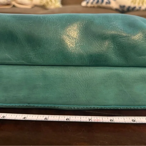 Vibrant Teal Bag from 852leathershop with Multicolor Braided Strap and hearts - Picture 3 of 4